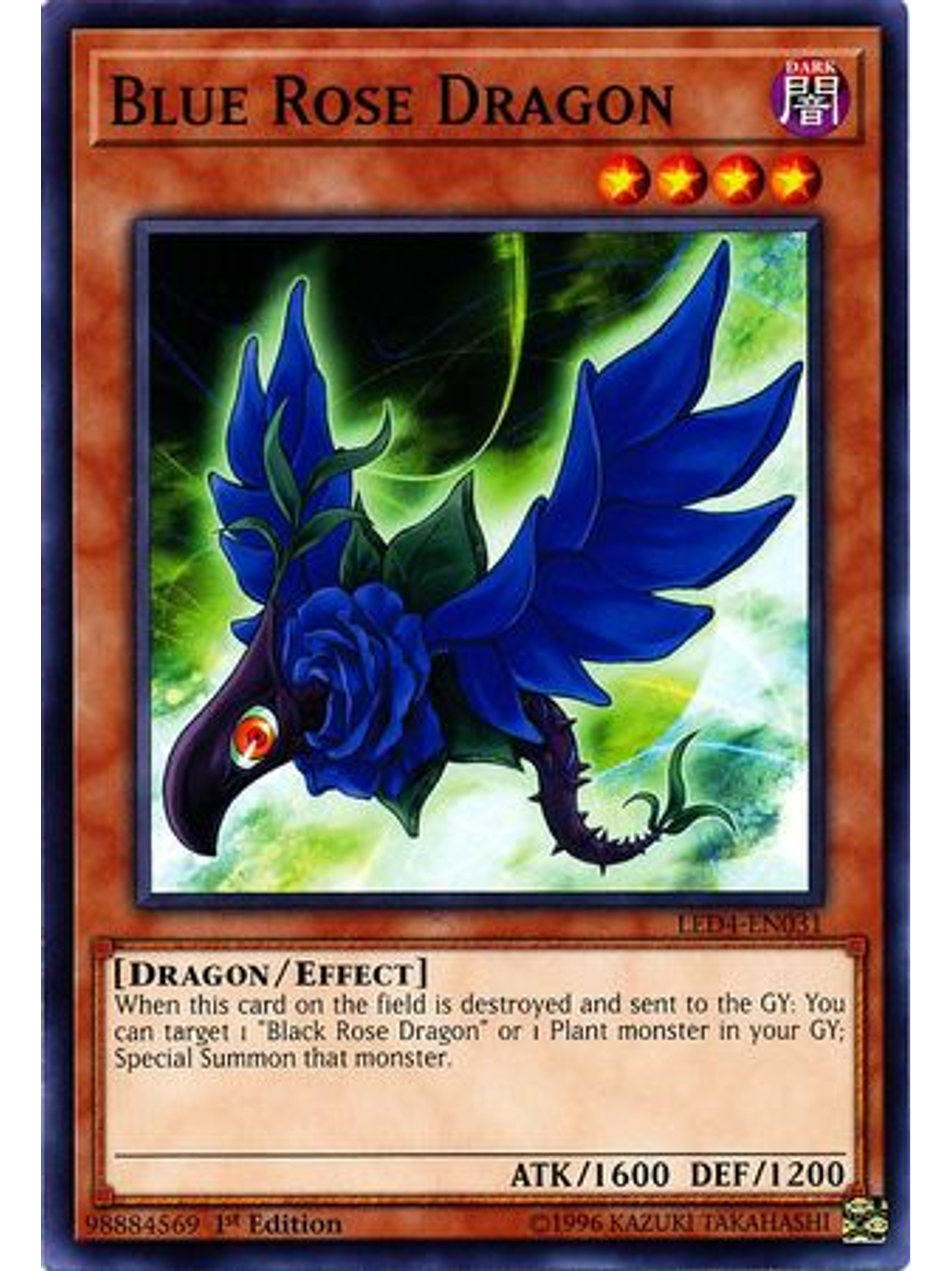 Blue Rose Dragon - Led4-en031 - Common 1st Edition 1