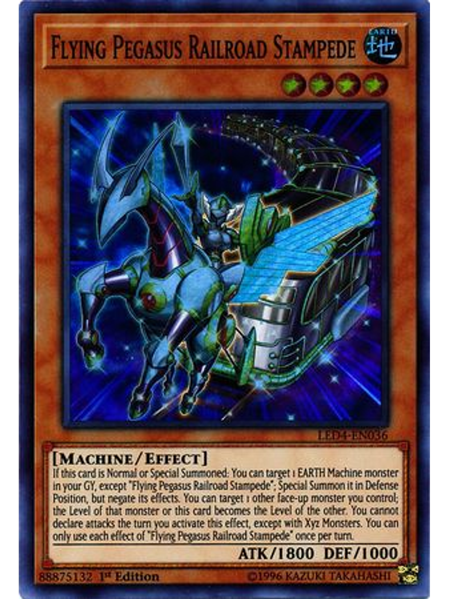 Flying Pegasus Railroad Stampede - LED4-EN036 - Super Rare 1st Edition 1
