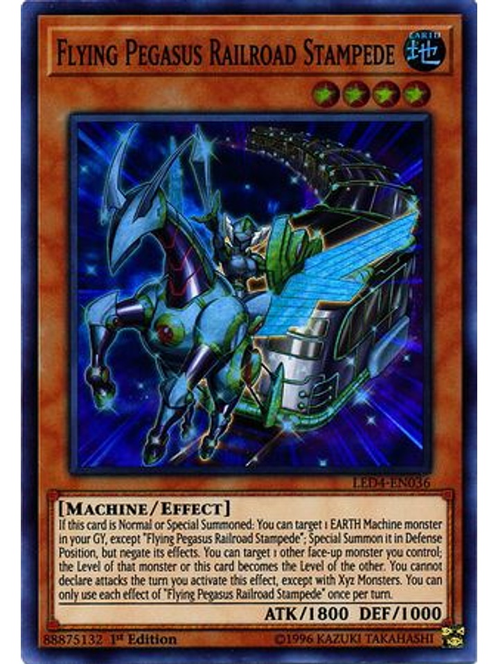 Flying Pegasus Railroad Stampede - LED4-EN036 - Super Rare 1st Edition 1