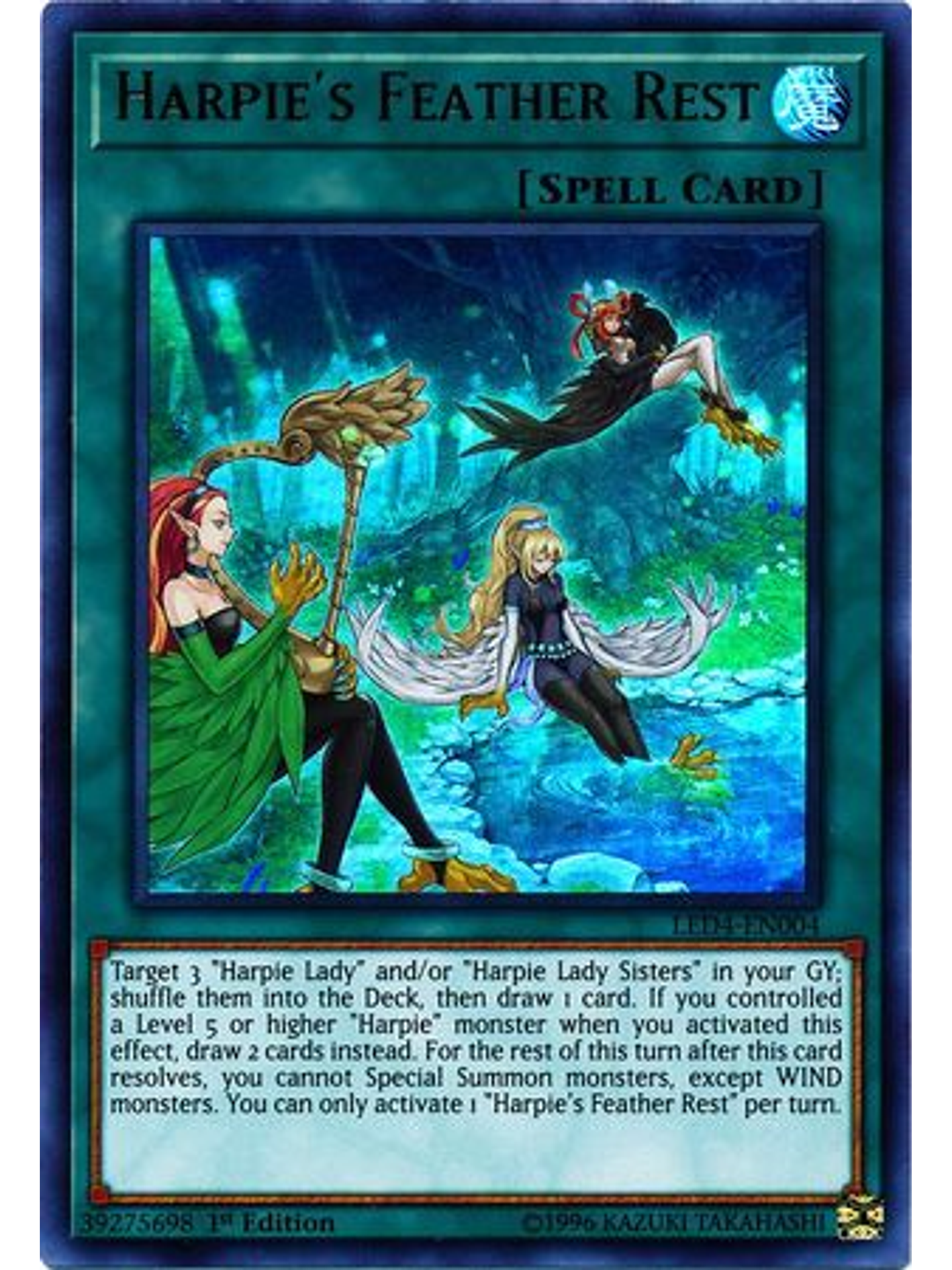 Harpie's Feather Rest - LED4-EN004 - Ultra Rare 1st Edition 1