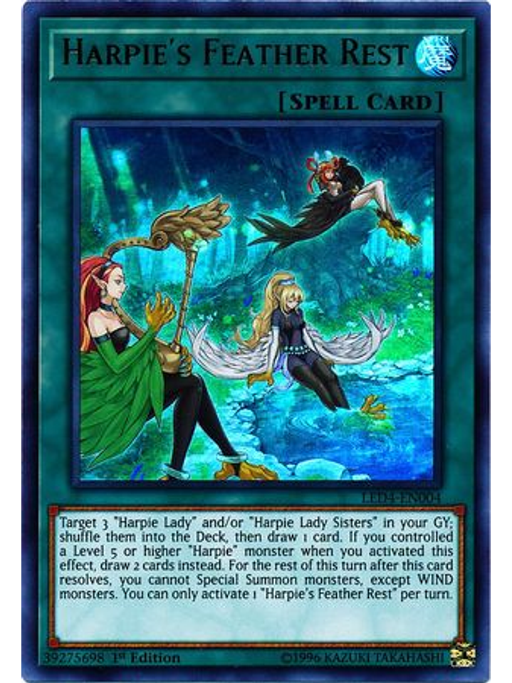 Harpie's Feather Rest - LED4-EN004 - Ultra Rare 1st Edition 1
