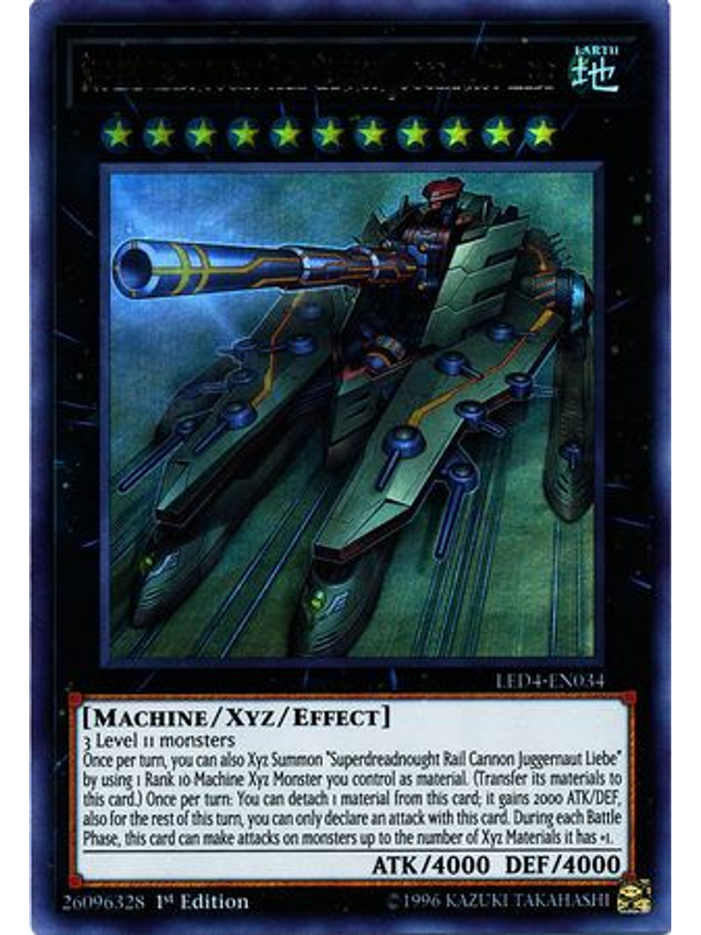 Superdreadnought Rail Cannon Juggernaut Liebe - LED4-EN034 - Ultra Rare 1st Edition 1