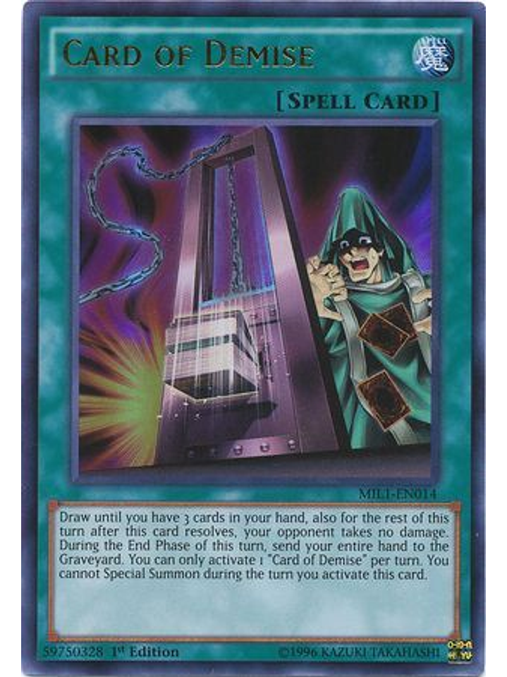 Card of Demise - MIL1-EN014 - Ultra Rare 1st Edition 1