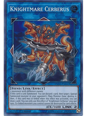 Knightmare Cerberus - FLOD-EN045 - Super Rare 1st Edition