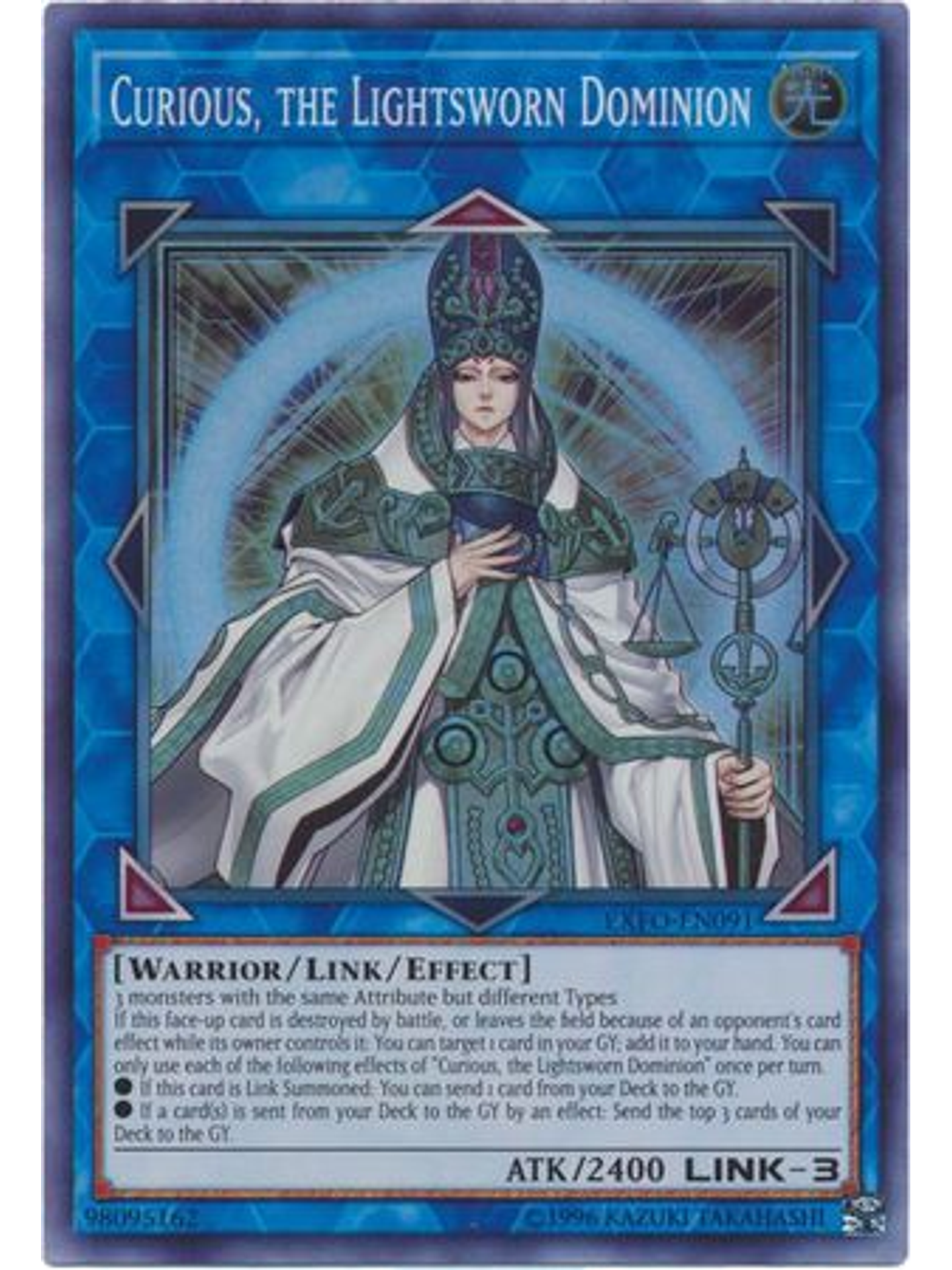 Curious, the Lightsworn Dominion - EXFO-EN091 - Super Rare Unlimited 1