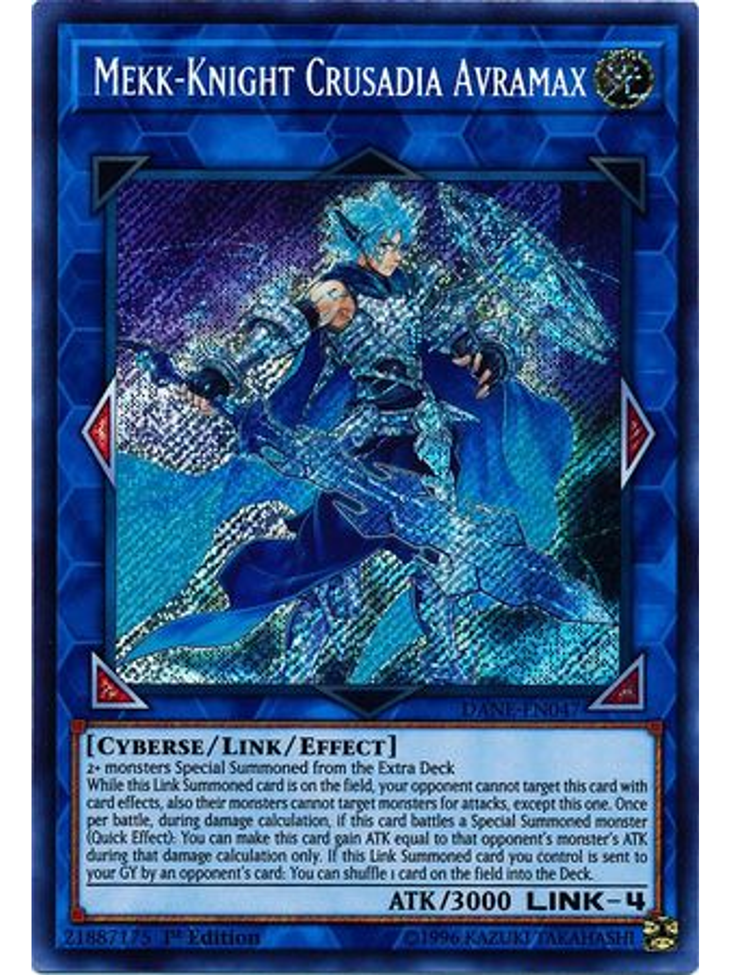Mekk-Knight Crusadia Avramax - DANE-EN047 - Secret Rare 1st Edition 1