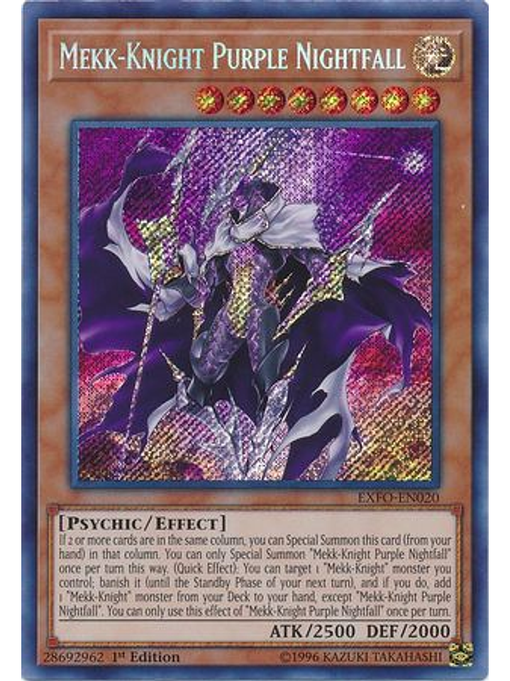 Mekk-Knight Purple Nightfall - EXFO-EN020 - Secret Rare 1st Edition 1