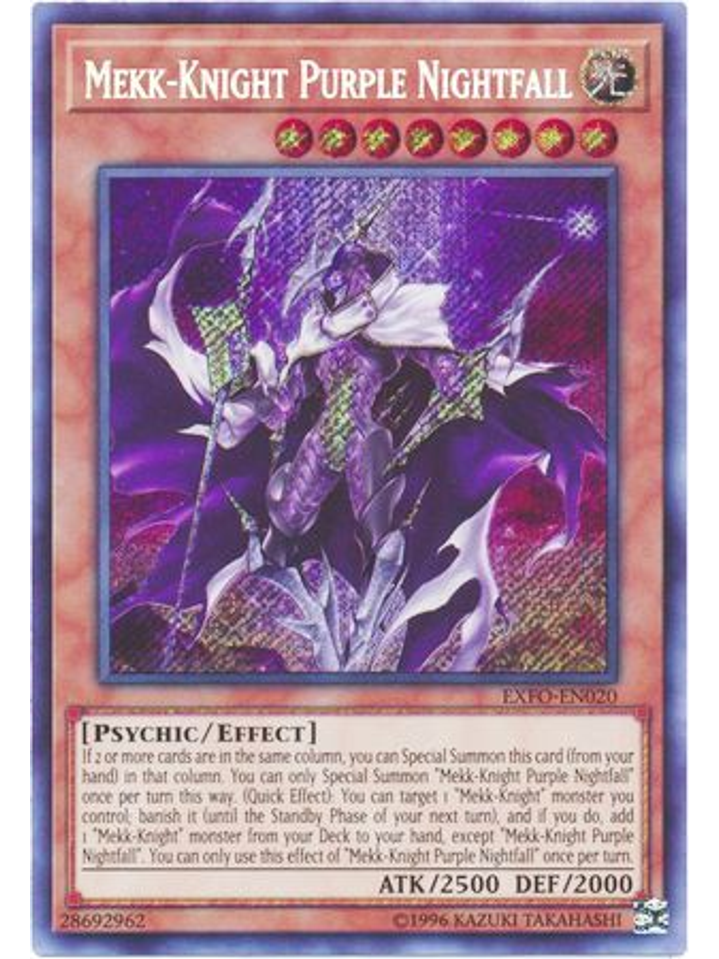 Mekk-Knight Purple Nightfall - EXFO-EN020 - Secret Rare Unlimited 1