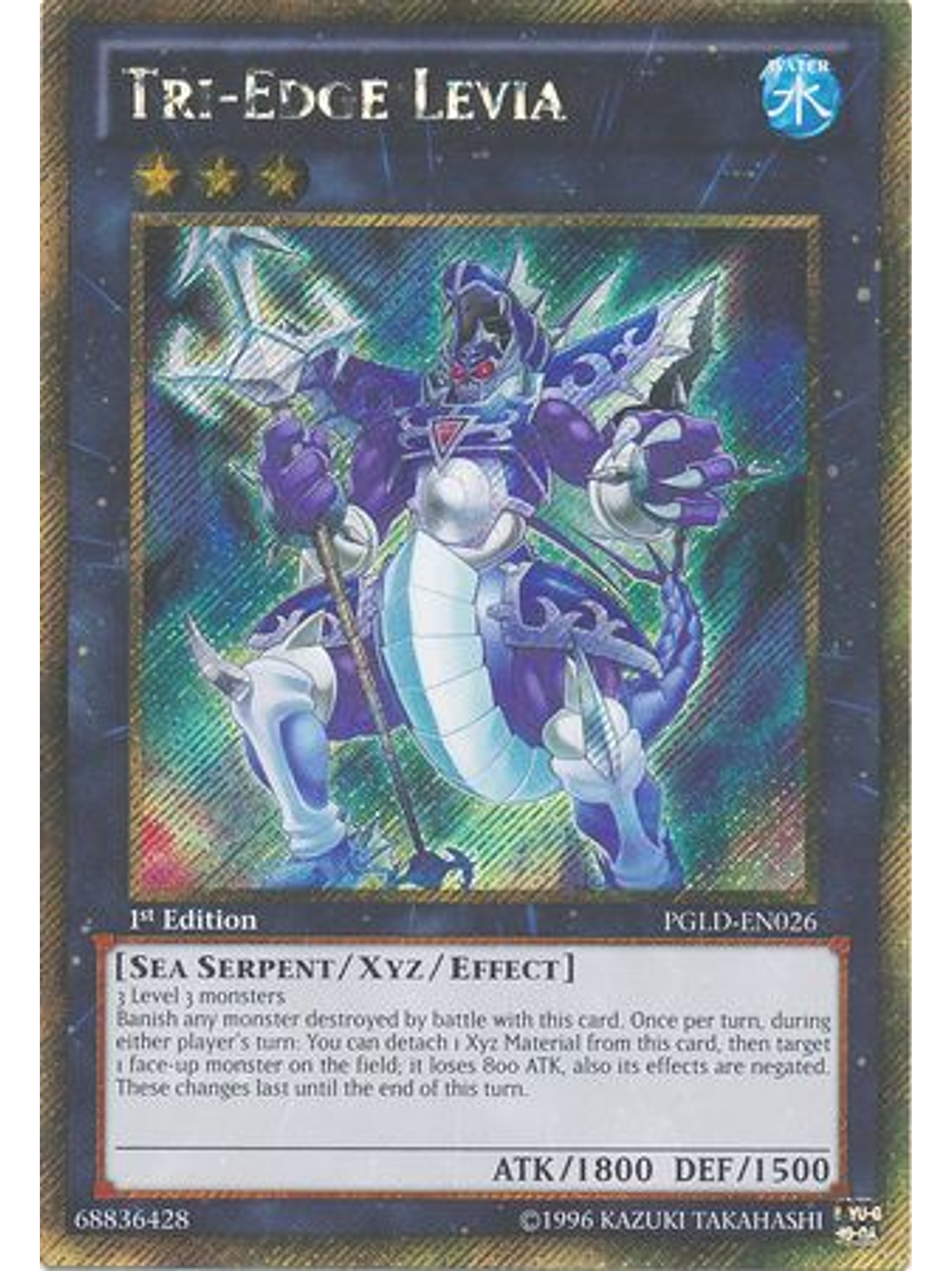 Tri-Edge Levia - PGLD-EN026 - Gold Secret Rare 1st Edition 1