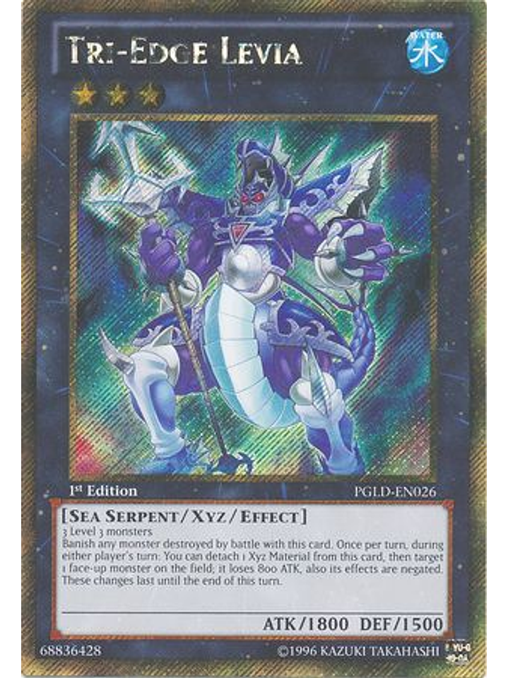 Tri-Edge Levia - PGLD-EN026 - Gold Secret Rare 1st Edition 1