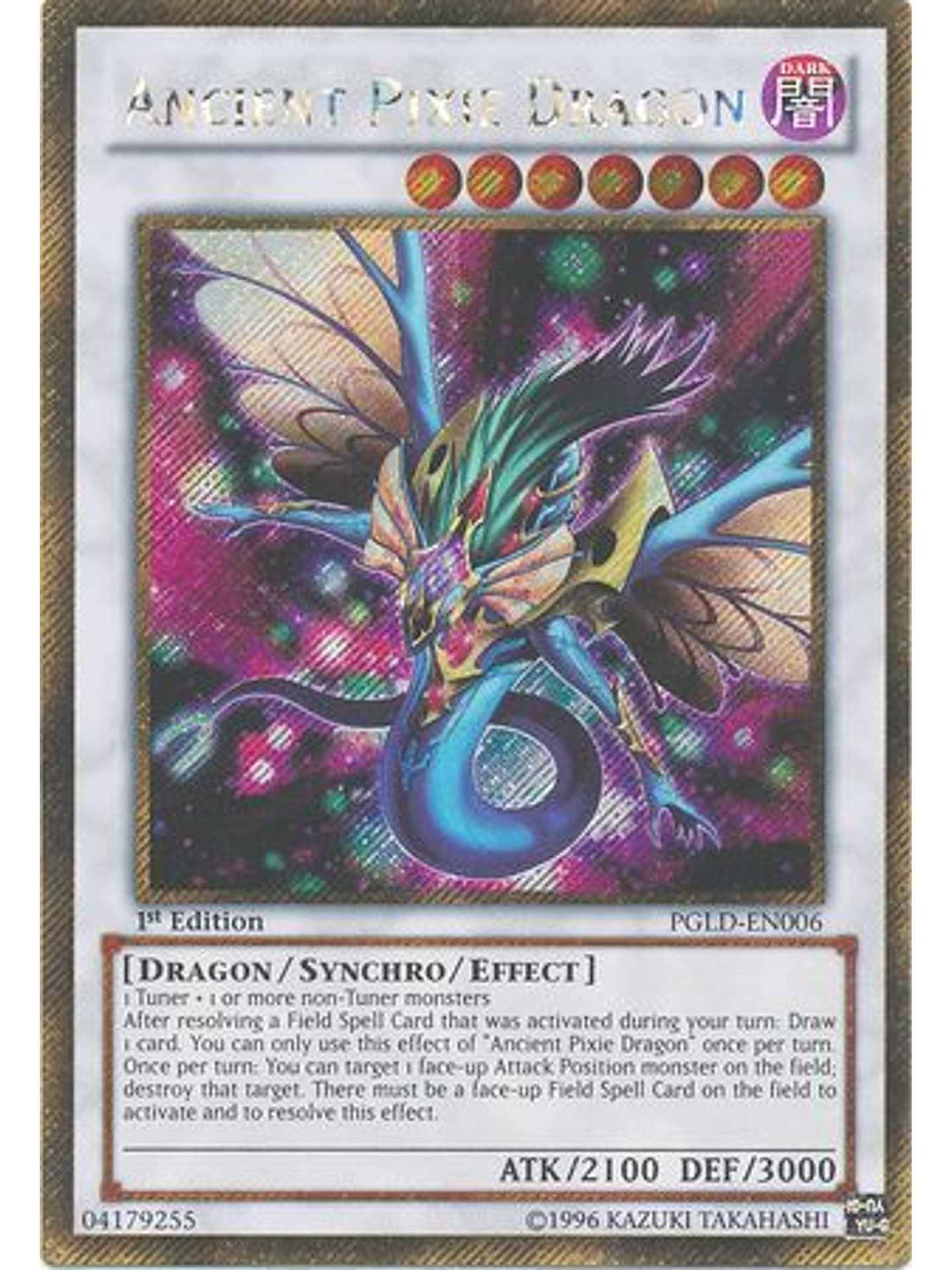 Ancient Pixie Dragon - PGLD-EN006 - Gold Secret Rare 1st Edition 1
