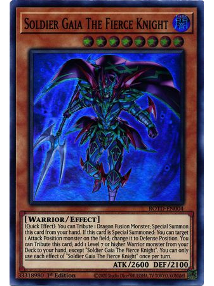 Soldier Gaia The Fierce Knight - ROTD-EN004 - Super Rare 1st Edition 1