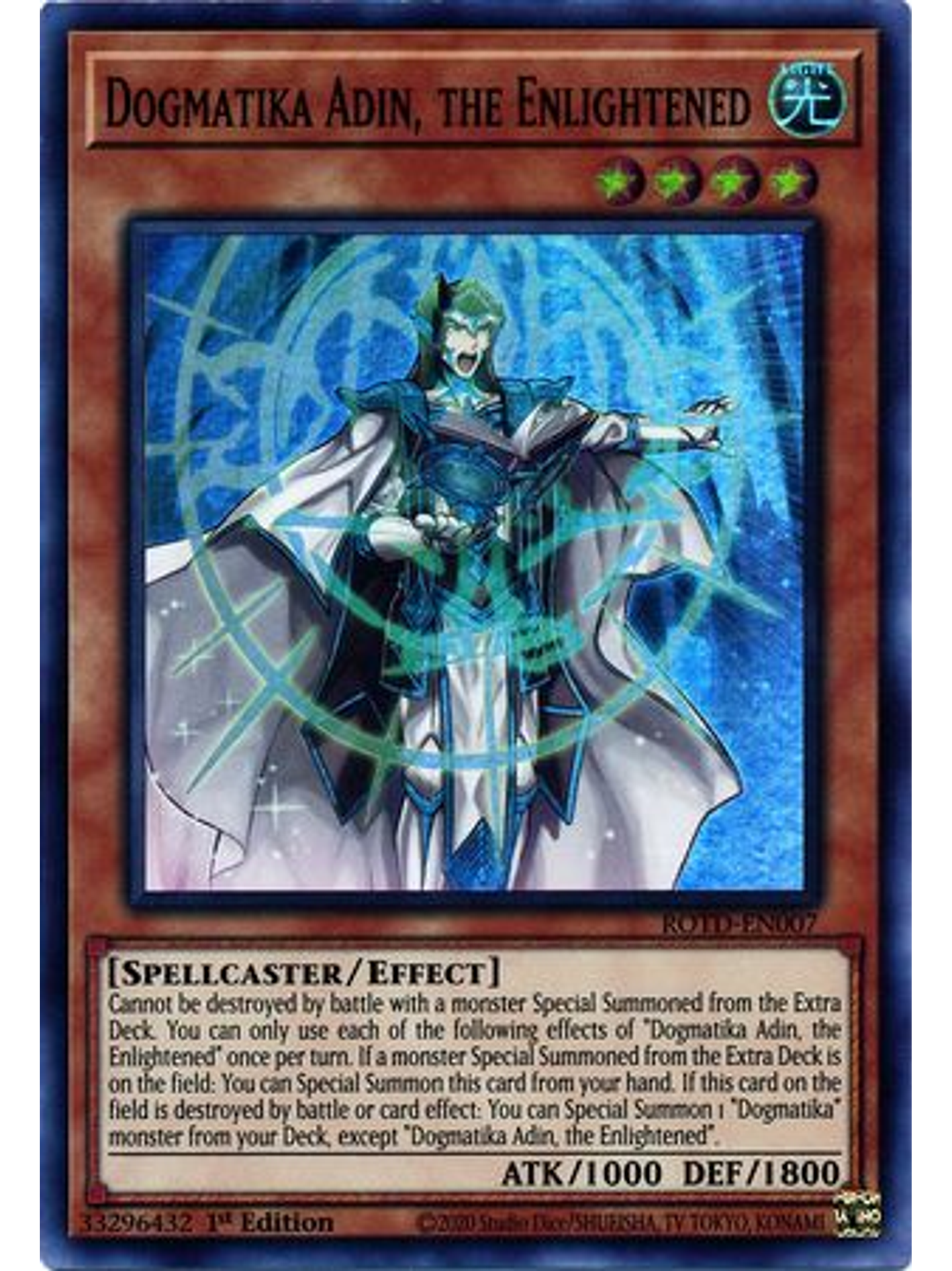 Dogmatika Adin, the Enlightened - ROTD-EN007 - Super Rare 1st Edition 1