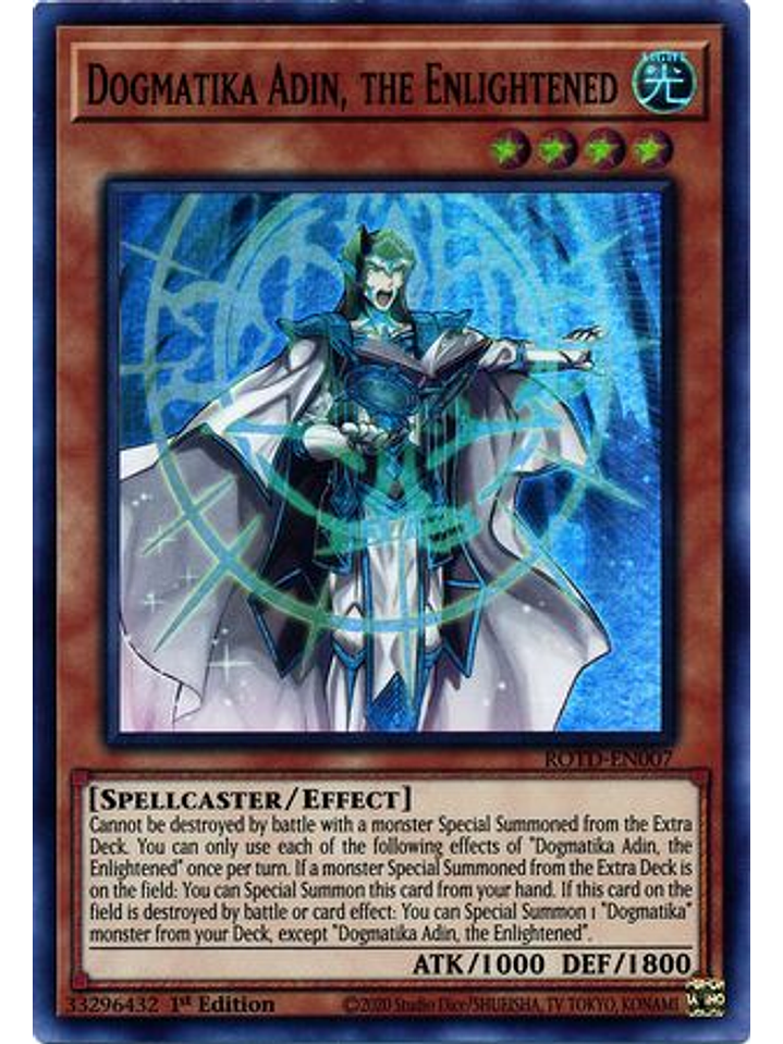 Dogmatika Adin, the Enlightened - ROTD-EN007 - Super Rare 1st Edition 1