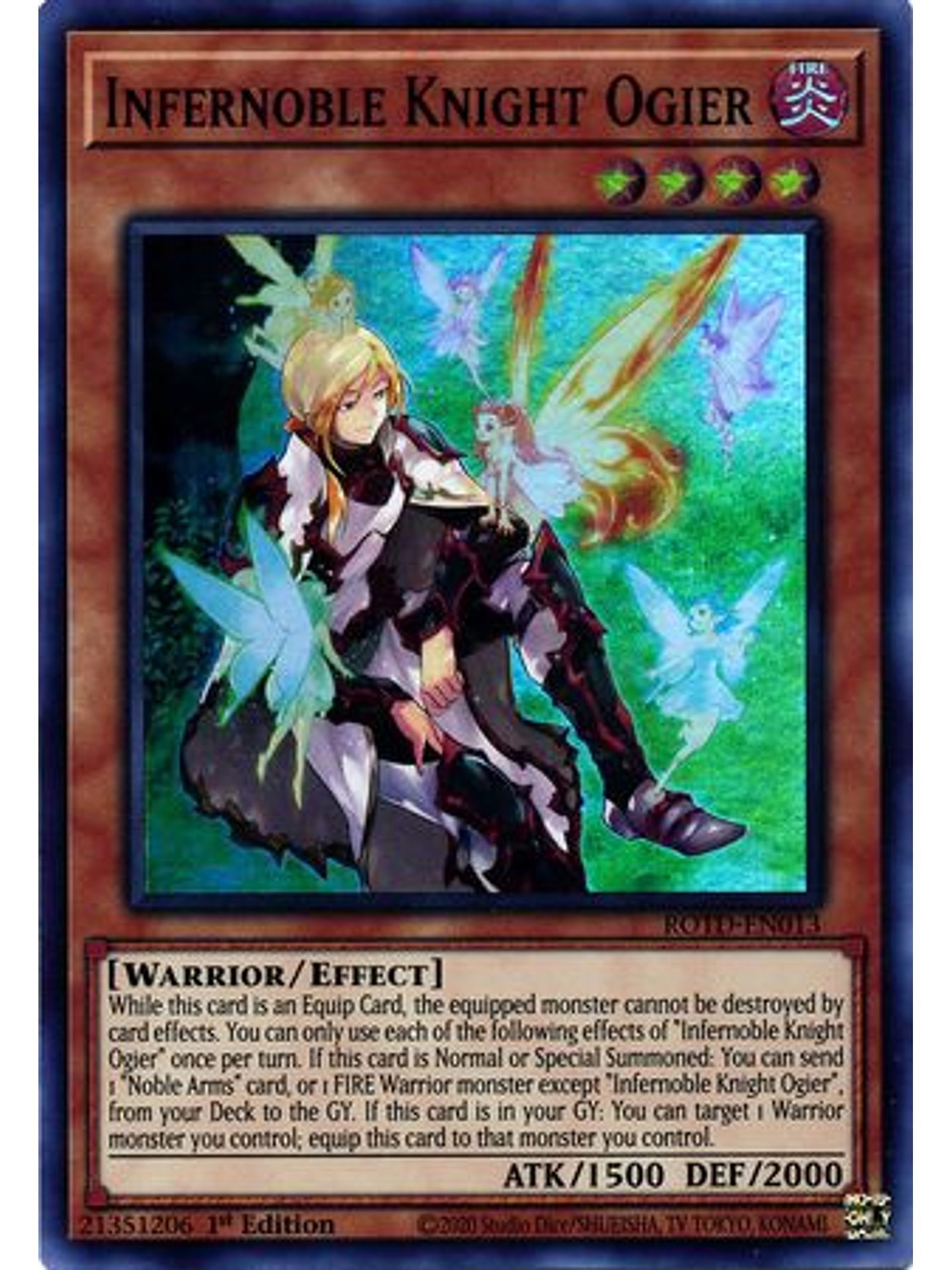 Infernoble Knight Ogier - ROTD-EN013 - Super Rare 1st Edition 1