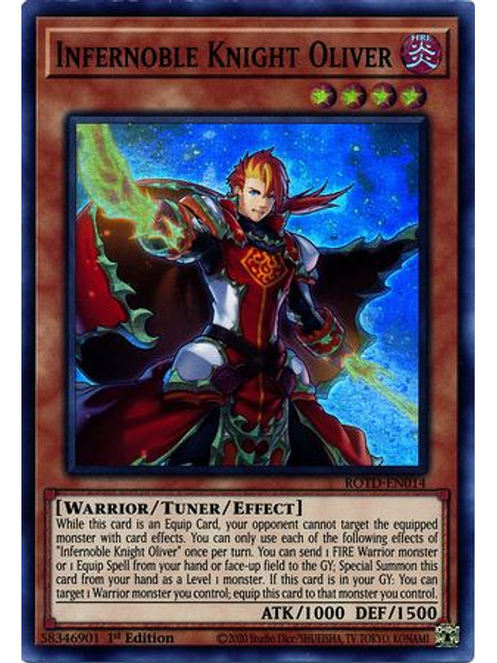 Infernoble Knight Oliver - ROTD-EN014 - Super Rare 1st Edition 1