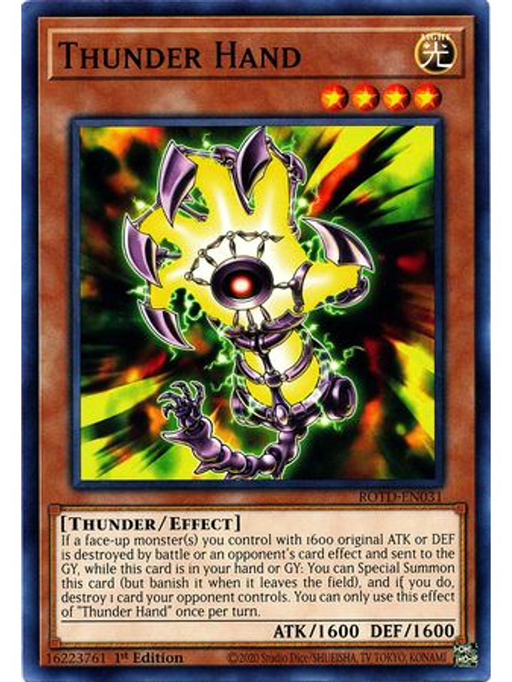 Thunder Hand - ROTD-EN031 - Common 1st Edition 1