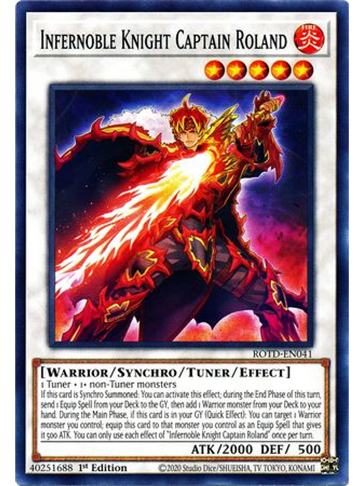 Infernoble Knight Captain Roland - ROTD-EN041 - Common 1st Edition 1
