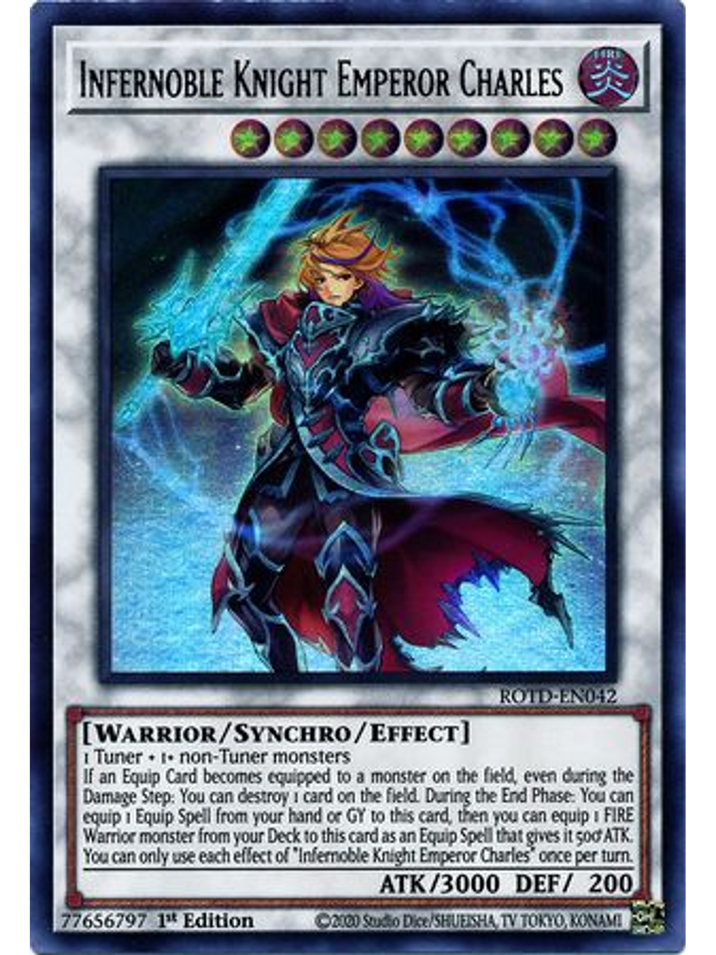 Infernoble Knight Emperor Charles - ROTD-EN042 - Ultra Rare 1st Edition 1