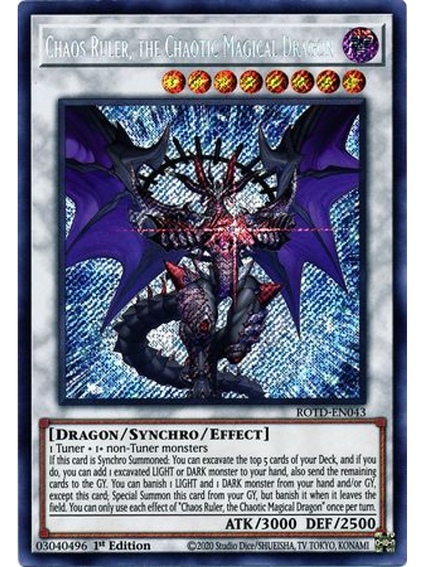 Chaos Ruler, the Chaotic Magical Dragon - ROTD-EN043 - Secret Rare 1st Edition 1
