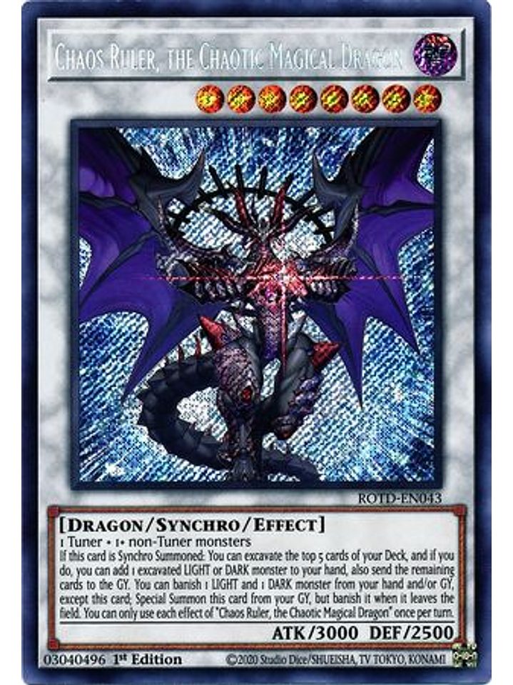 Chaos Ruler, the Chaotic Magical Dragon - ROTD-EN043 - Secret Rare 1st Edition 1