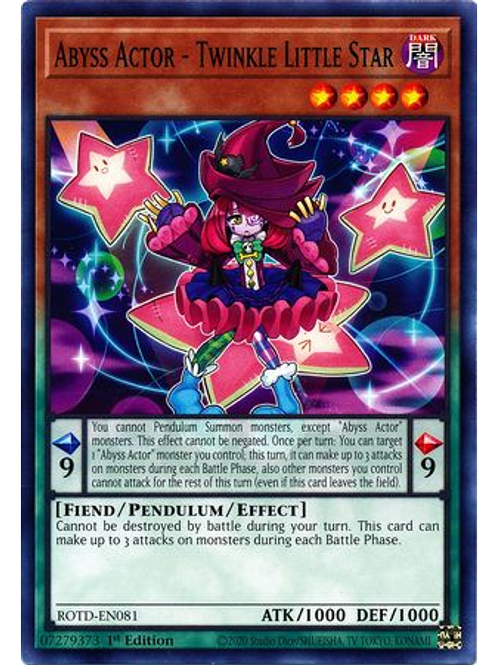 Abyss Actor - Twinkle Little Star - ROTD-EN081 - Common 1st Edition 1