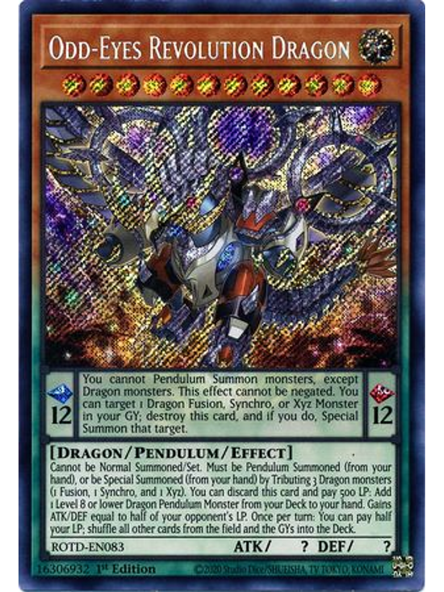 Odd-Eyes Revolution Dragon - ROTD-EN083 - Secret Rare 1st Edition 1