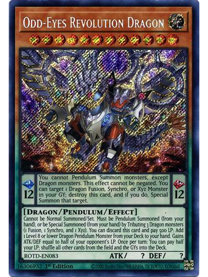Odd-Eyes Revolution Dragon - ROTD-EN083 - Secret Rare 1st Edition 1