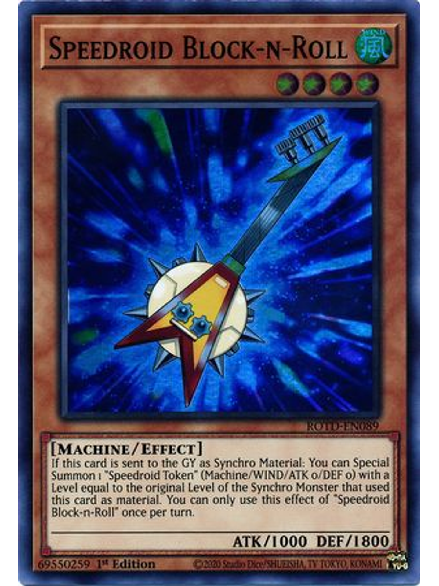 Speedroid Block-n-Roll - ROTD-EN089 - Super Rare 1st Edition 1