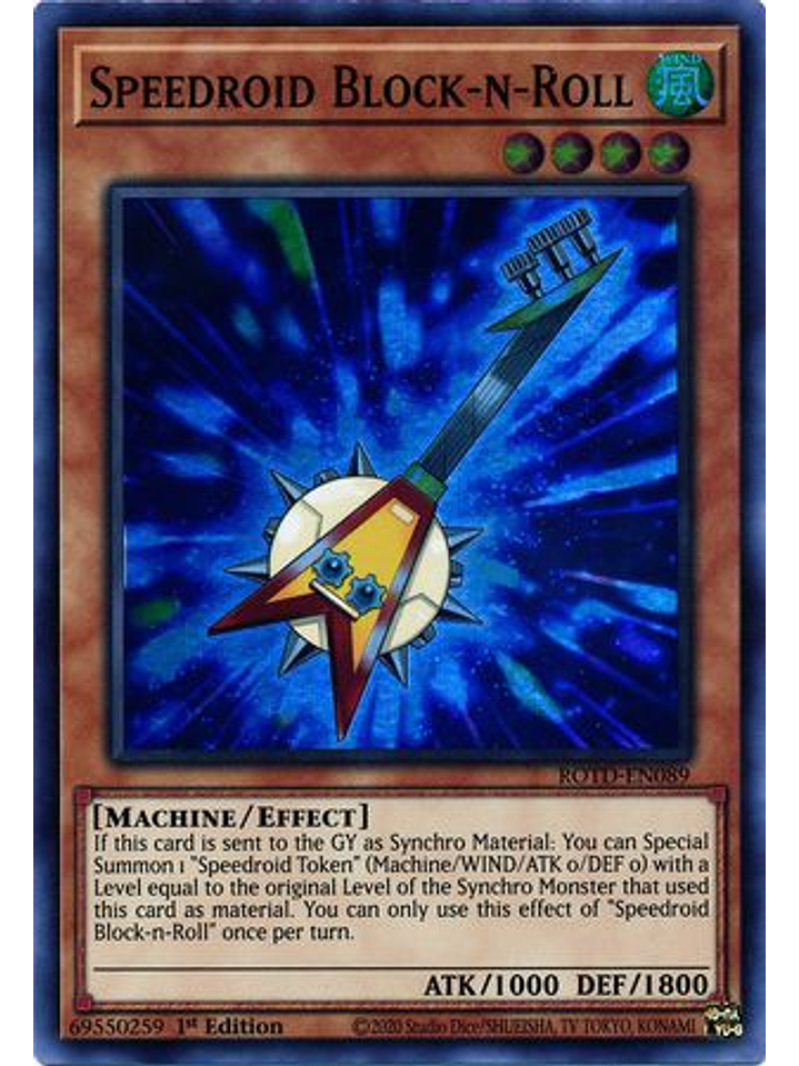 Speedroid Block-n-Roll - ROTD-EN089 - Super Rare 1st Edition 1