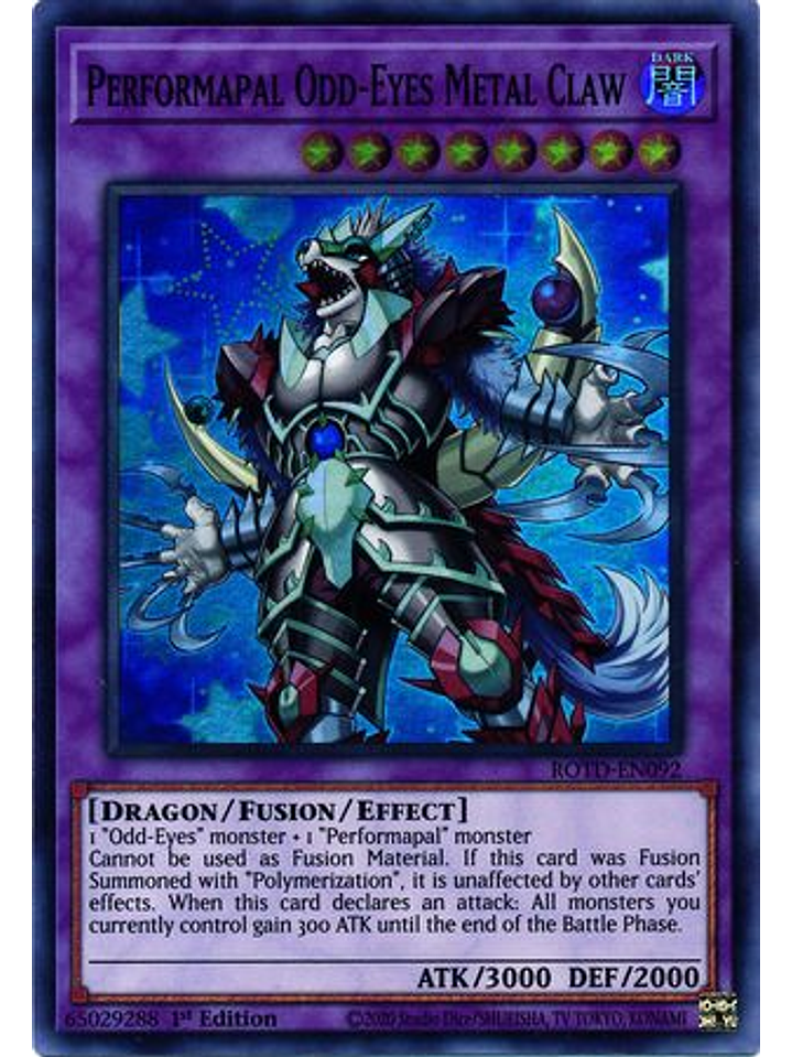 Performapal Odd-Eyes Metal Claw - ROTD-EN092 - Super Rare 1st Edition 1