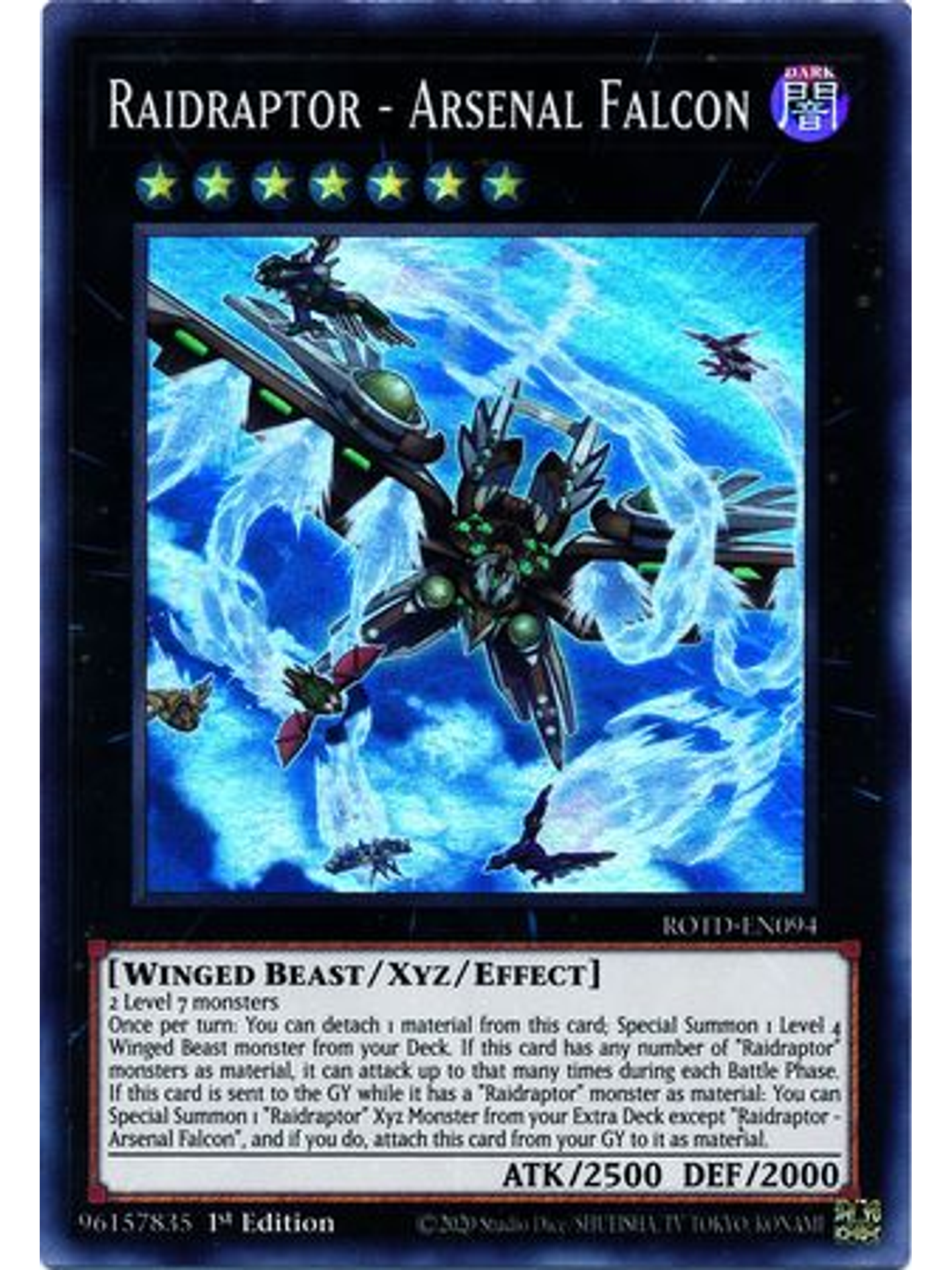 Raidraptor - Arsenal Falcon - ROTD-EN094 - Super Rare 1st Edition 1