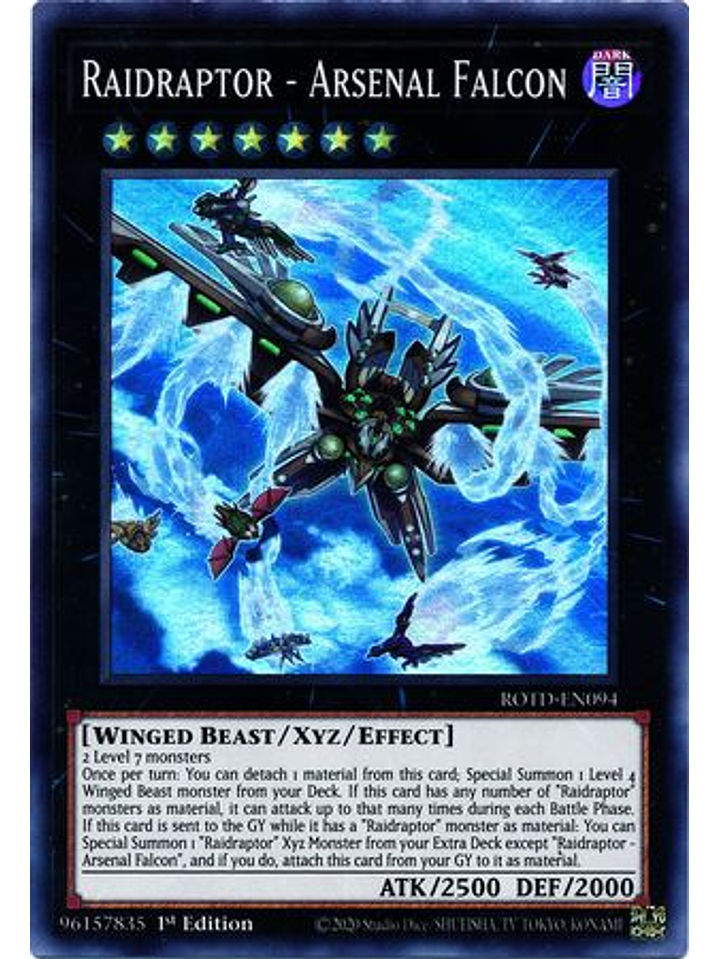 Raidraptor - Arsenal Falcon - ROTD-EN094 - Super Rare 1st Edition 1