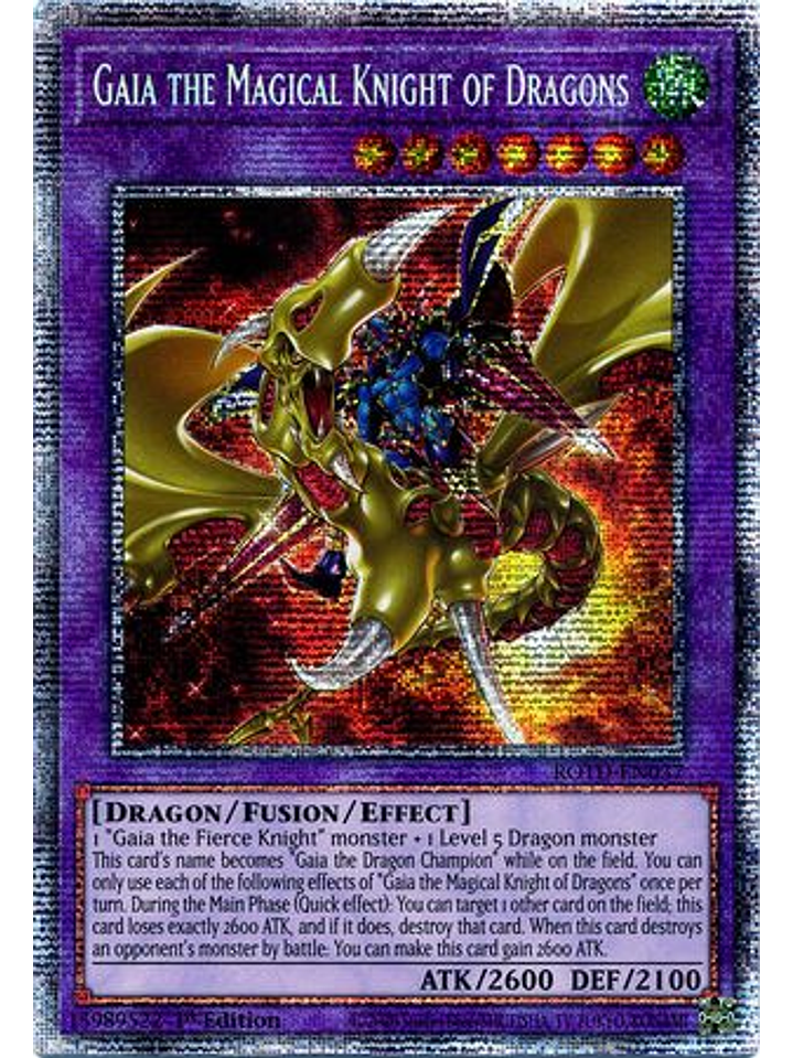 Gaia the Magical Knight of Dragons - ROTD-EN037 - Starlight Rare 1st Edition 1