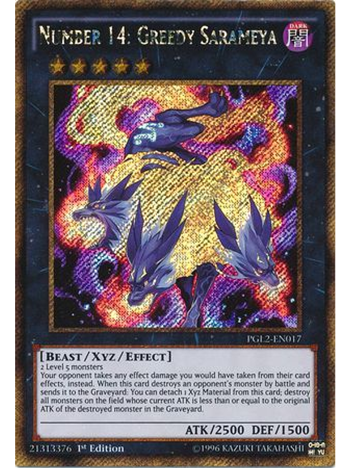 Number 14: Greedy Sarameya - PGL2-EN017 - Gold Secret Rare 1st Edition 1