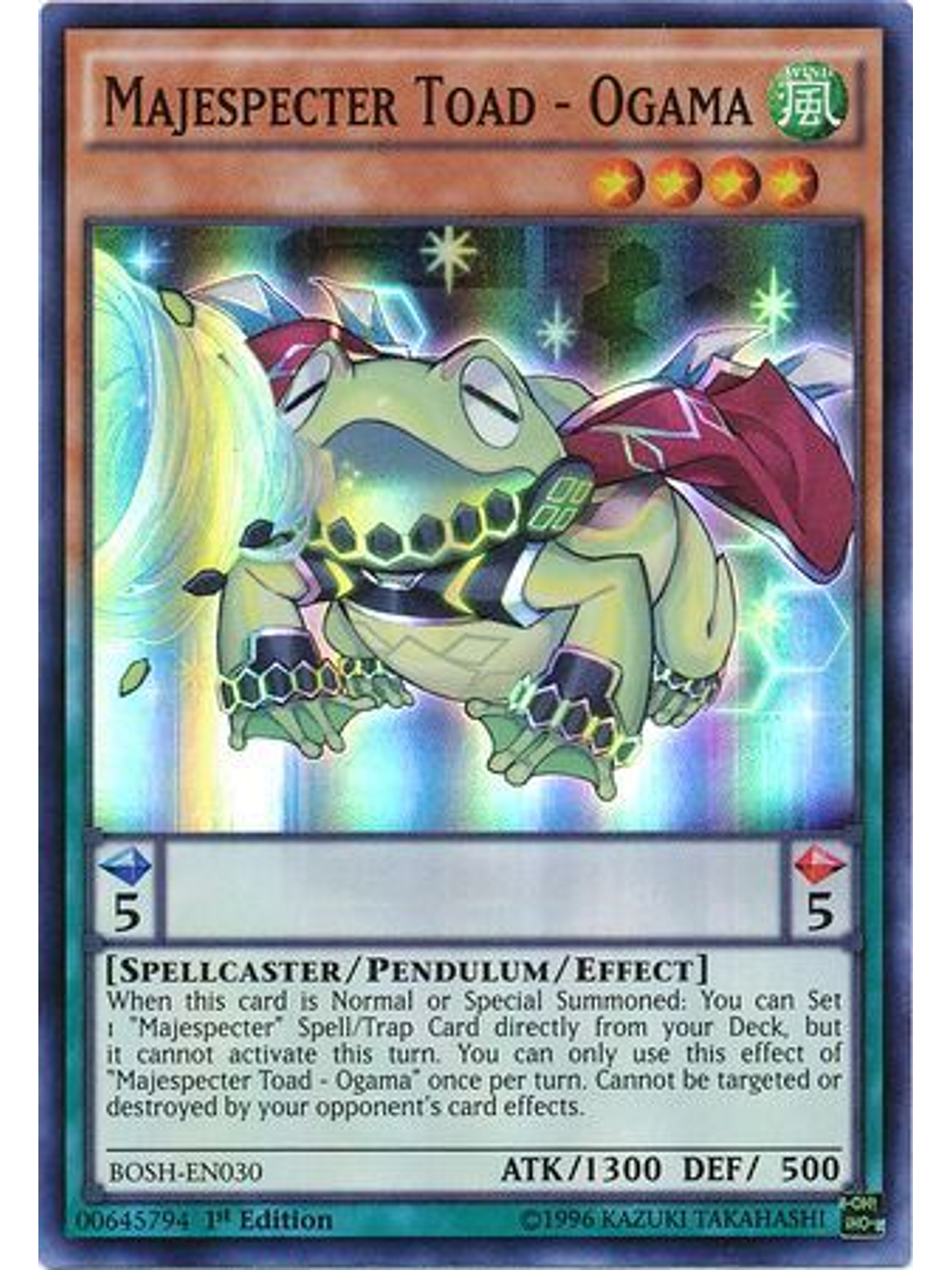 Majespecter Toad - Ogama - BOSH-EN030 - Super Rare 1st Edition 1