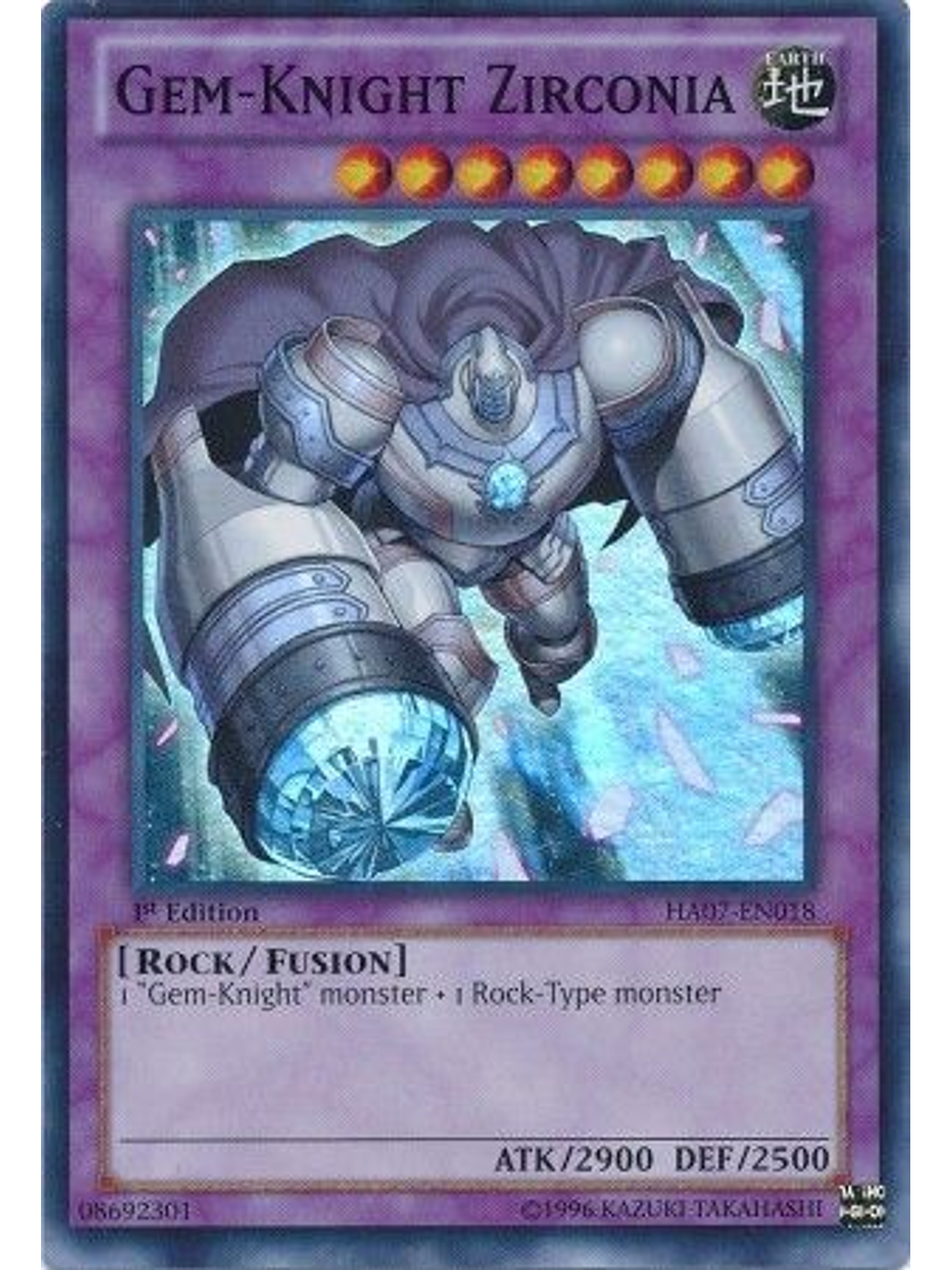 Gem-Knight Zirconia - HA07-EN018 - Super Rare 1st Edition 1