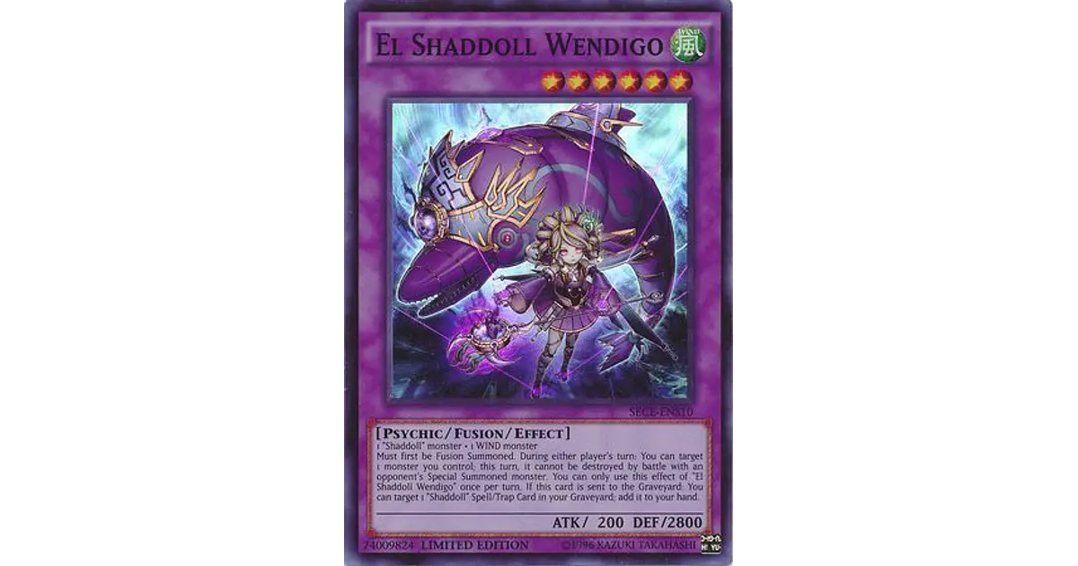 Shaddoll Showdown Card Yu-Gi-Oh! El Shaddoll Wendigo SDSH-EN042 Common 1st  Edition - Shaddoll Showdown Structure Deck Card SDSH-EN042 Card