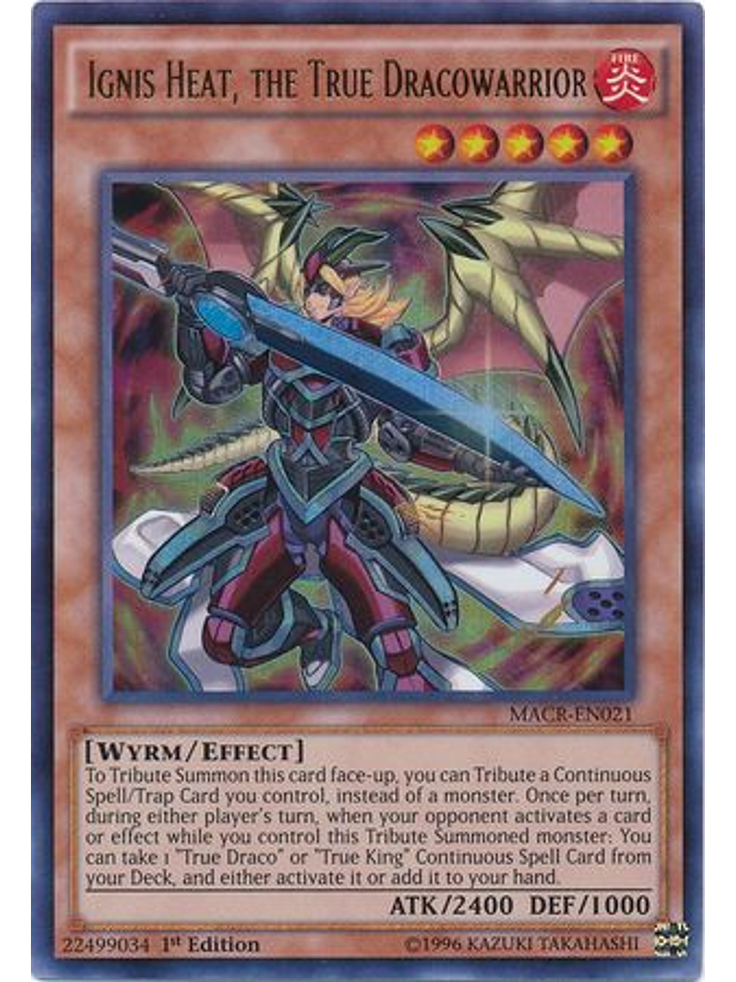 Ignis Heat, the True Dracowarrior - MACR-EN021 - Ultra Rare 1st Edition 1