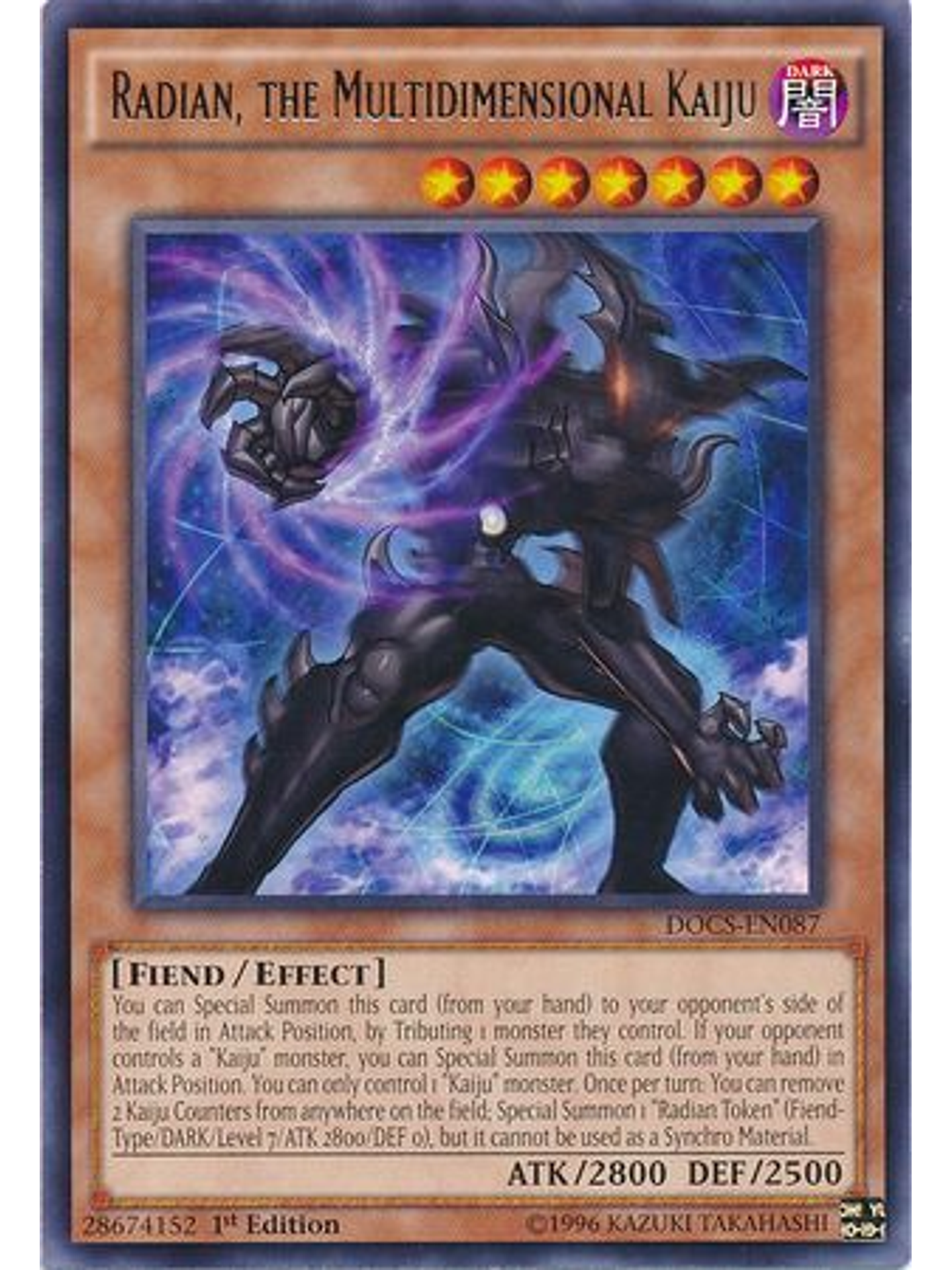 Radian, the Multidimensional Kaiju - DOCS-EN087 - Rare 1st Edition 1