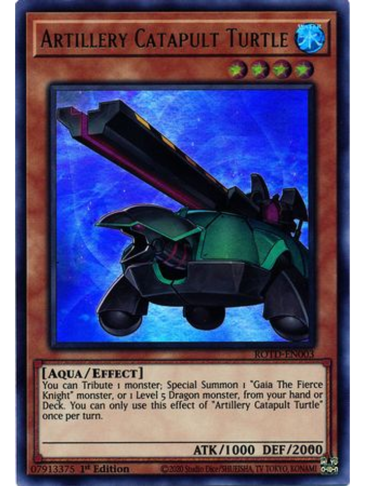 Artillery Catapult Turtle - ROTD-EN003 - Ultra Rare 1st Edition 1
