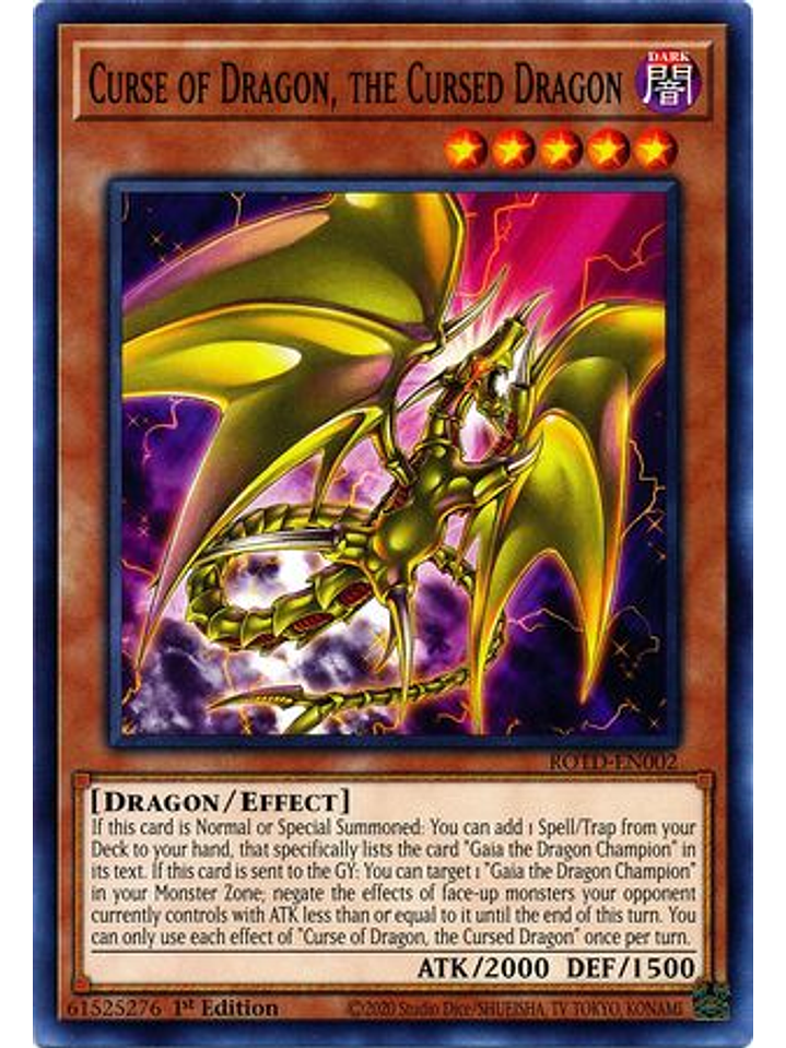 Curse of Dragon, the Cursed Dragon - ROTD-EN002 - Common 1st Edition 1