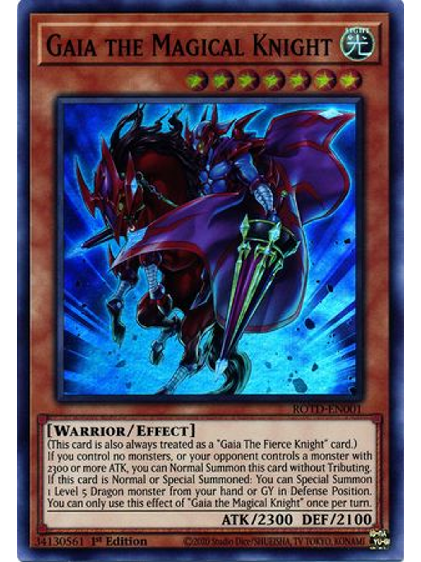 Gaia the Magical Knight - ROTD-EN001 - Super Rare 1st Edition 1