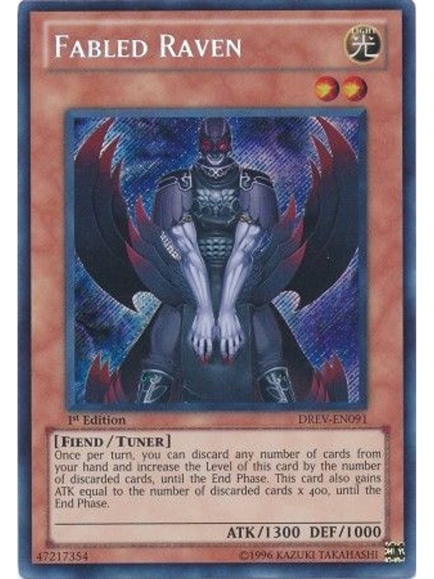 Fabled Raven - DREV-EN091 - Secret Rare 1st Edition 1