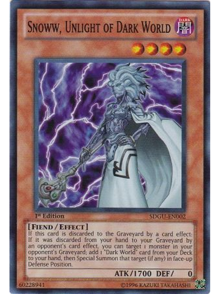 Snoww, Unlight of Dark World - SDGU-EN002 - Super Rare 1st Edition 1