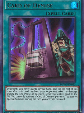 Card of Demise - DUPO-EN050 - Ultra Rare Unlimited