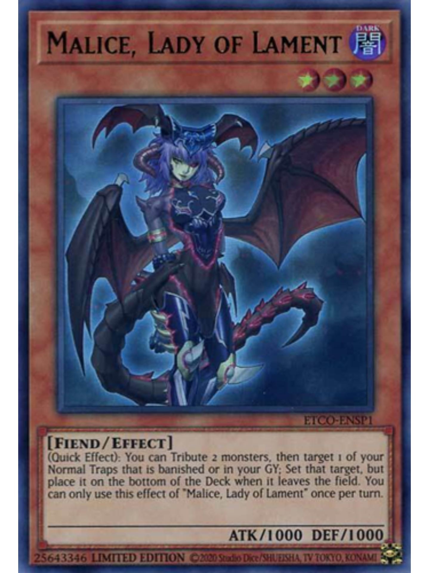 Malice, Lady of Lament - ETCO-ENSP1 - Ultra Rare 1