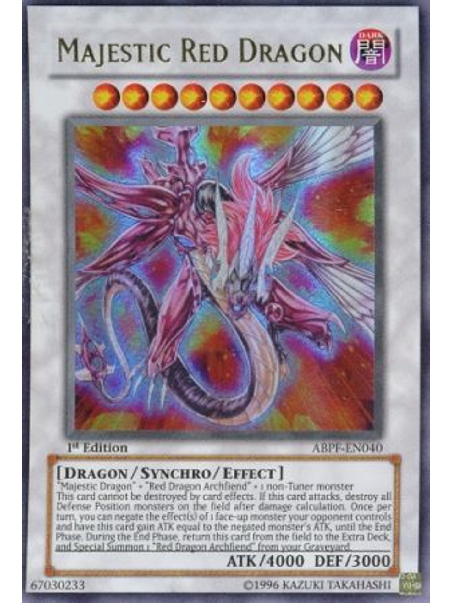 Majestic Red Dragon - ABPF-EN040 - Ultra Rare 1st Edition 1