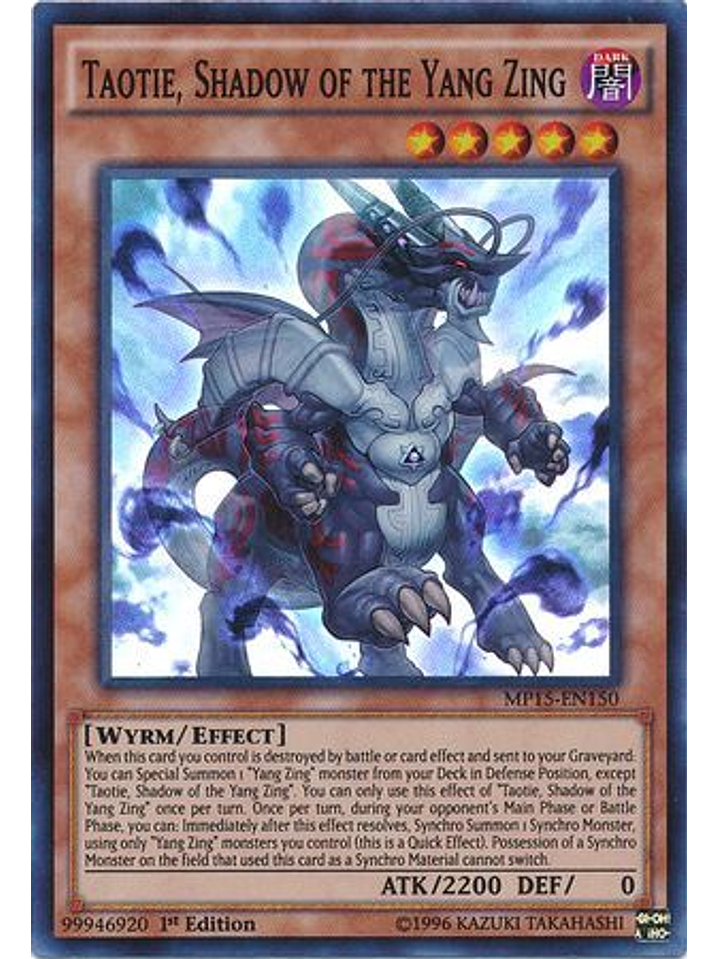 Taotie, Shadow of the Yang Zing - MP15-EN150 - Super Rare 1st Edition 1