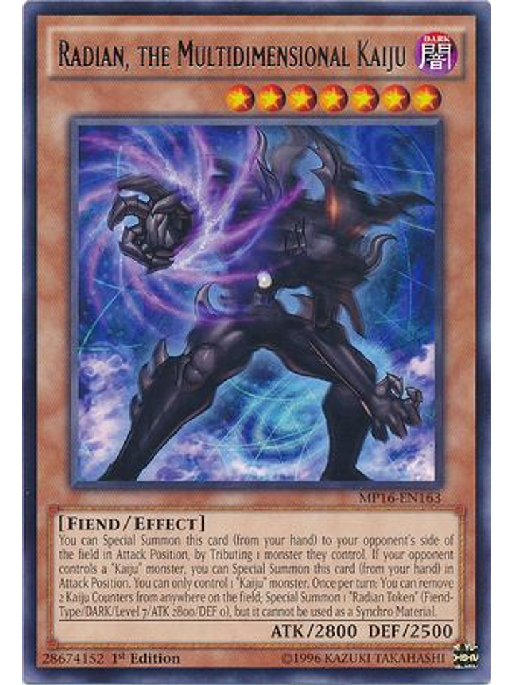 Radian, the Multidimensional Kaiju - MP16-EN163 - Rare 1st Edition 1